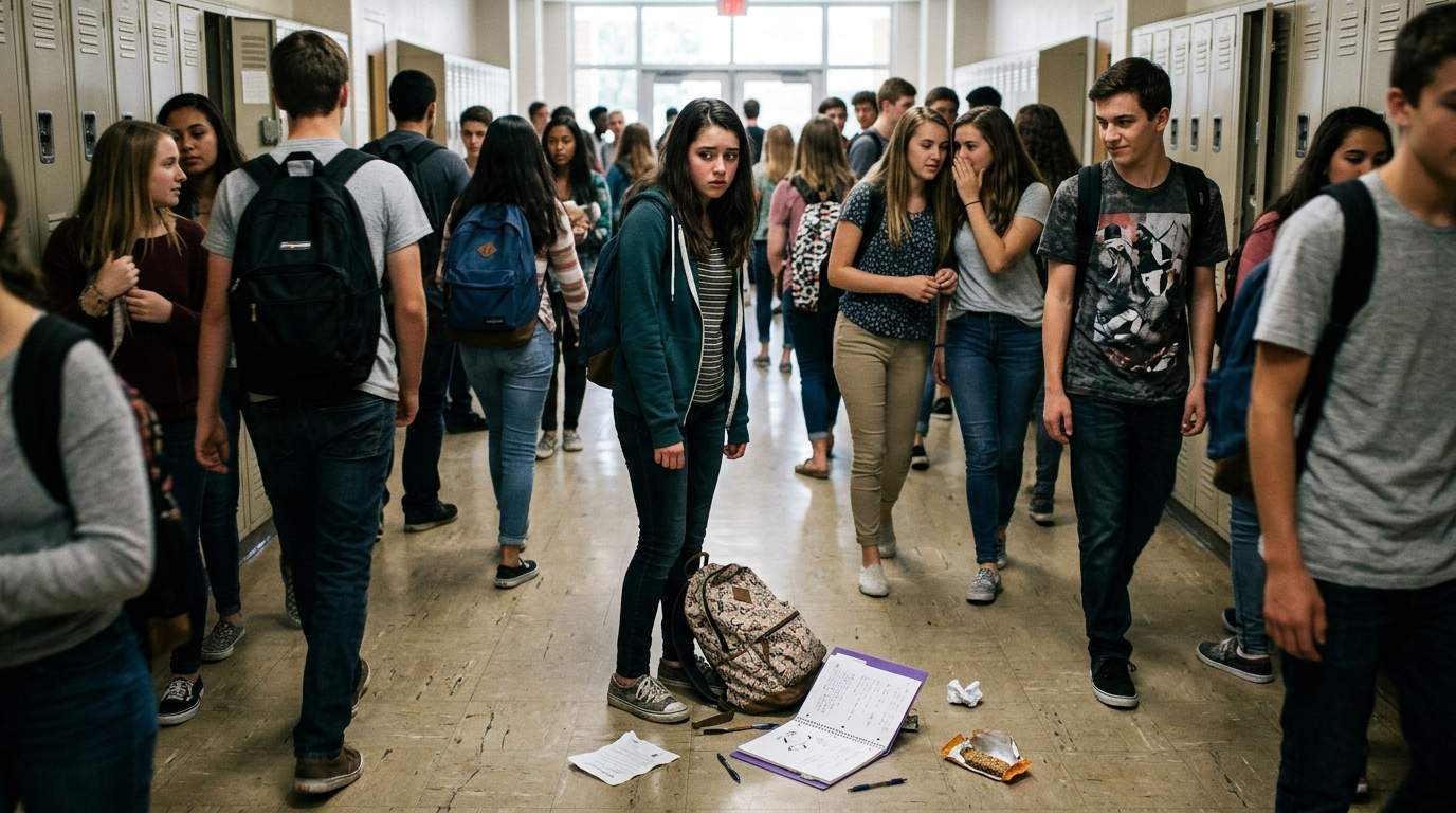 That time they emptied my backpack in the hallway.