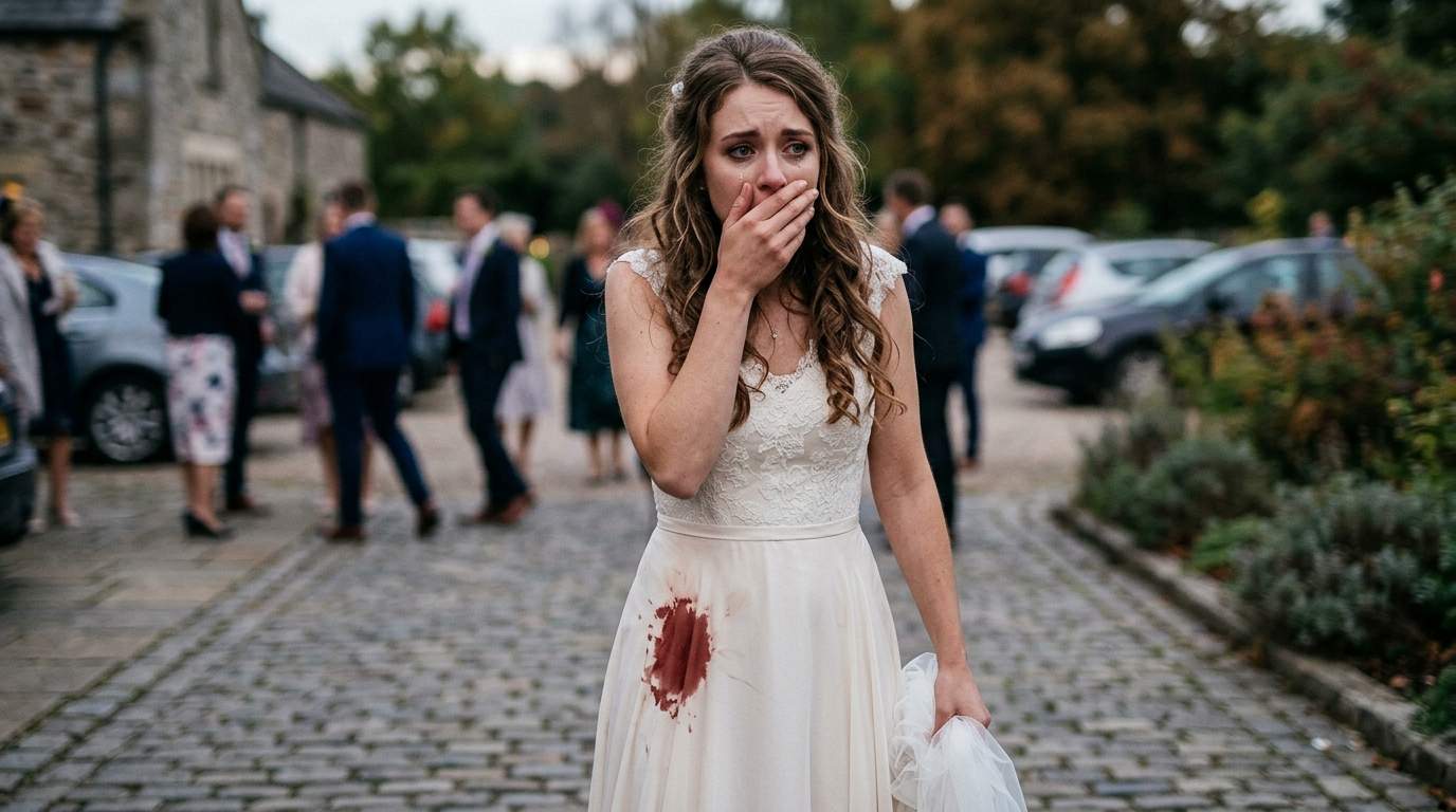 I saw my wedding dress turn crimson when the fireworks display went horribly wrong.