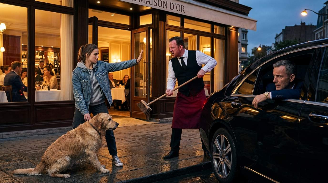 Luxury Restaurant Chaos: Waiter's Cruelty to a Dog Sparks Heroic Intervention, Unseen Billionaire Witness Changes Everything.