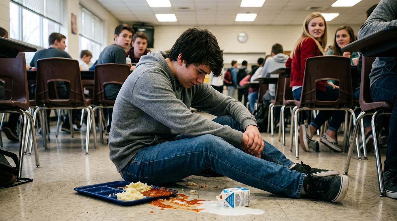 I still remember the sound of my lunch hitting the cafeteria floor.