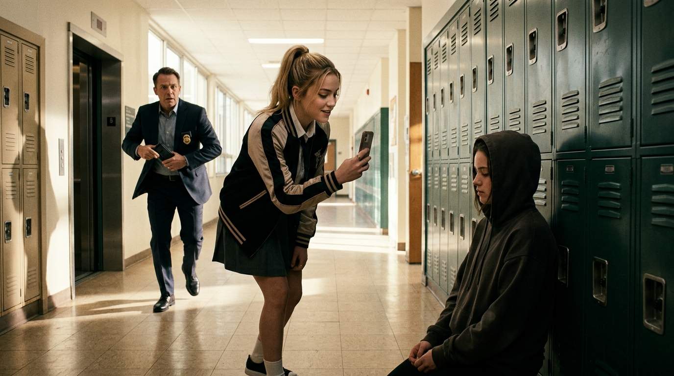 High School Bully Forces Teen to Kneel: Federal Agent's Urgent Call Exposes Her Secret Identity.