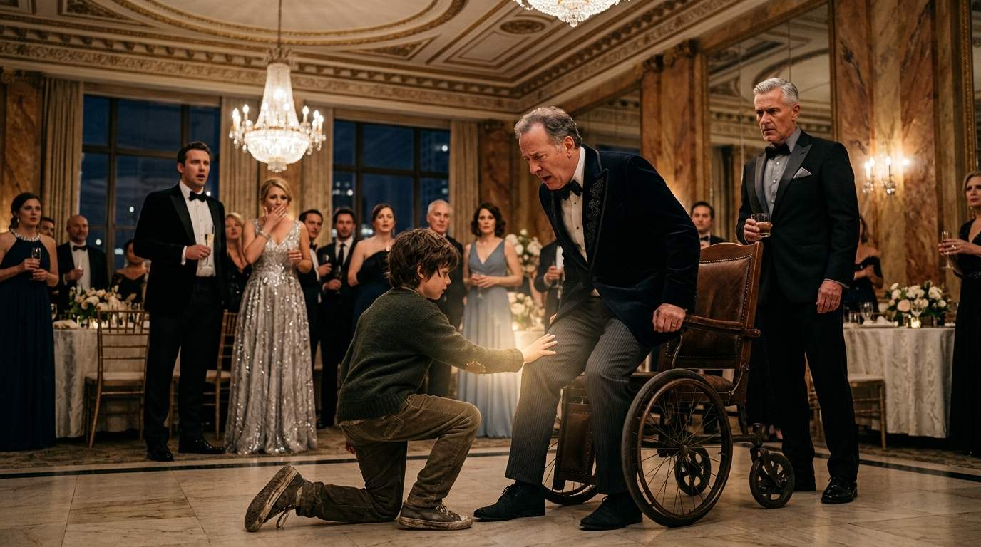 Ragged Boy Crashes Billionaire Gala, Claims to Heal Fallen Heir: Family Secret Exposed in Shocking Miracle?