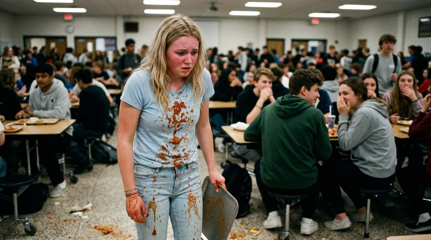 I still remember the smell of cafeteria spaghetti on my jeans.