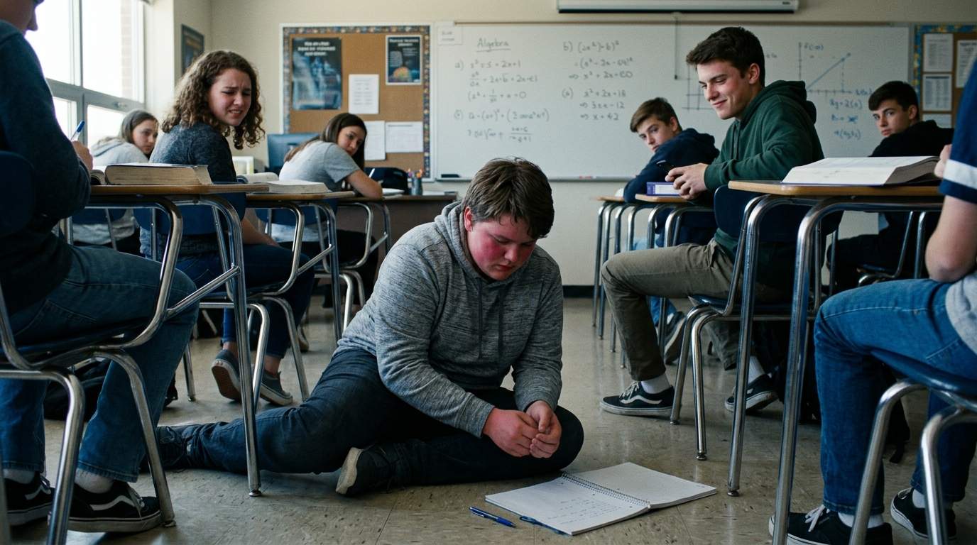The day my chair disappeared under me in algebra.