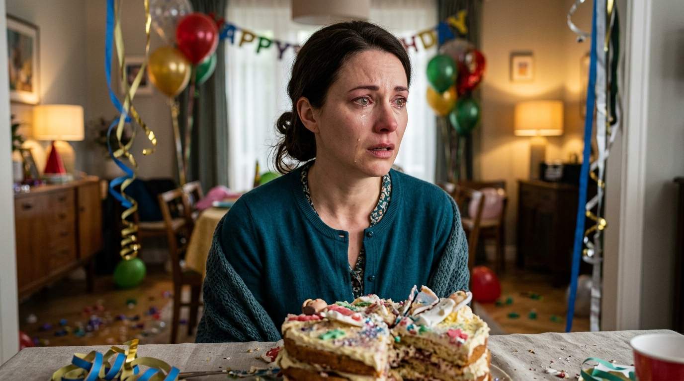 I caught my own sister smashing my son's birthday cake moments before the party started.
