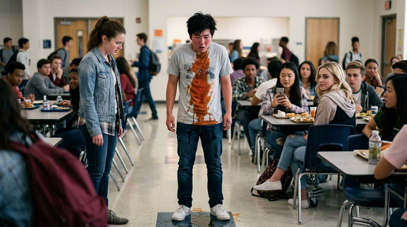 The smell of kimchi in the cafeteria