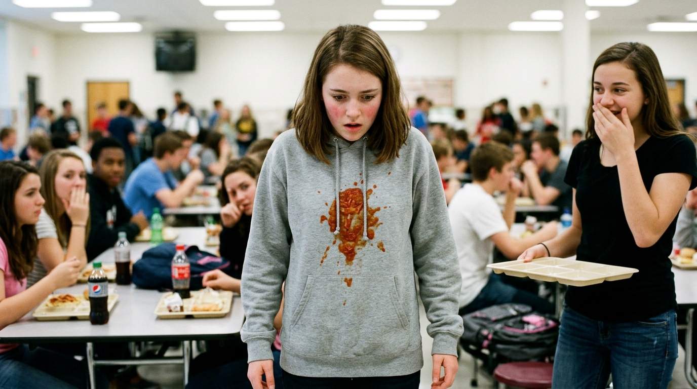 I still remember the silence after that cafeteria tray hit.