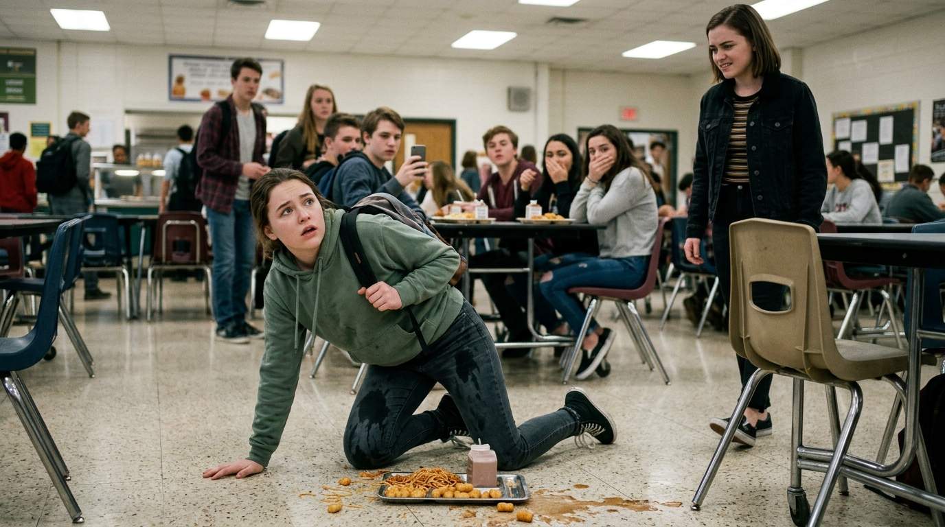 The way my tray hit the cafeteria floor.