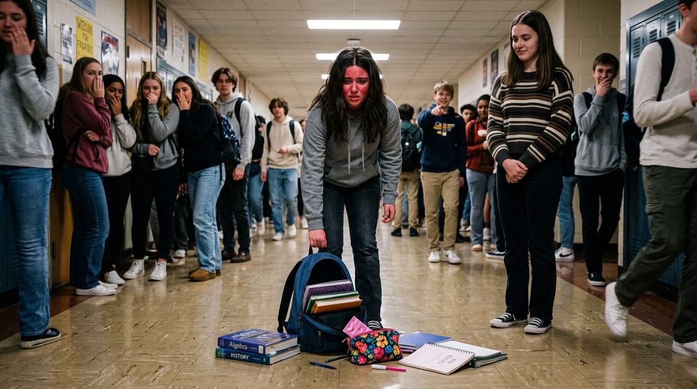 I still cringe thinking about my backpack falling open in the main hall.