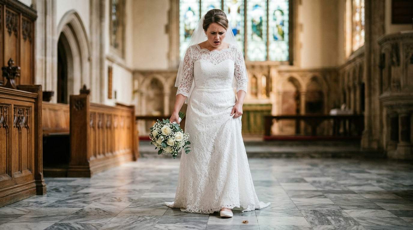 My groom collapsed at the altar, and his secret wedding ring rolled right to my feet.