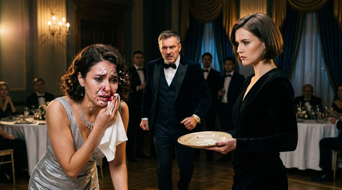 Billionaire's Gala Turns to Chaos: Socialite's Cake Face Unveils Shocking Secret Identity Scandal