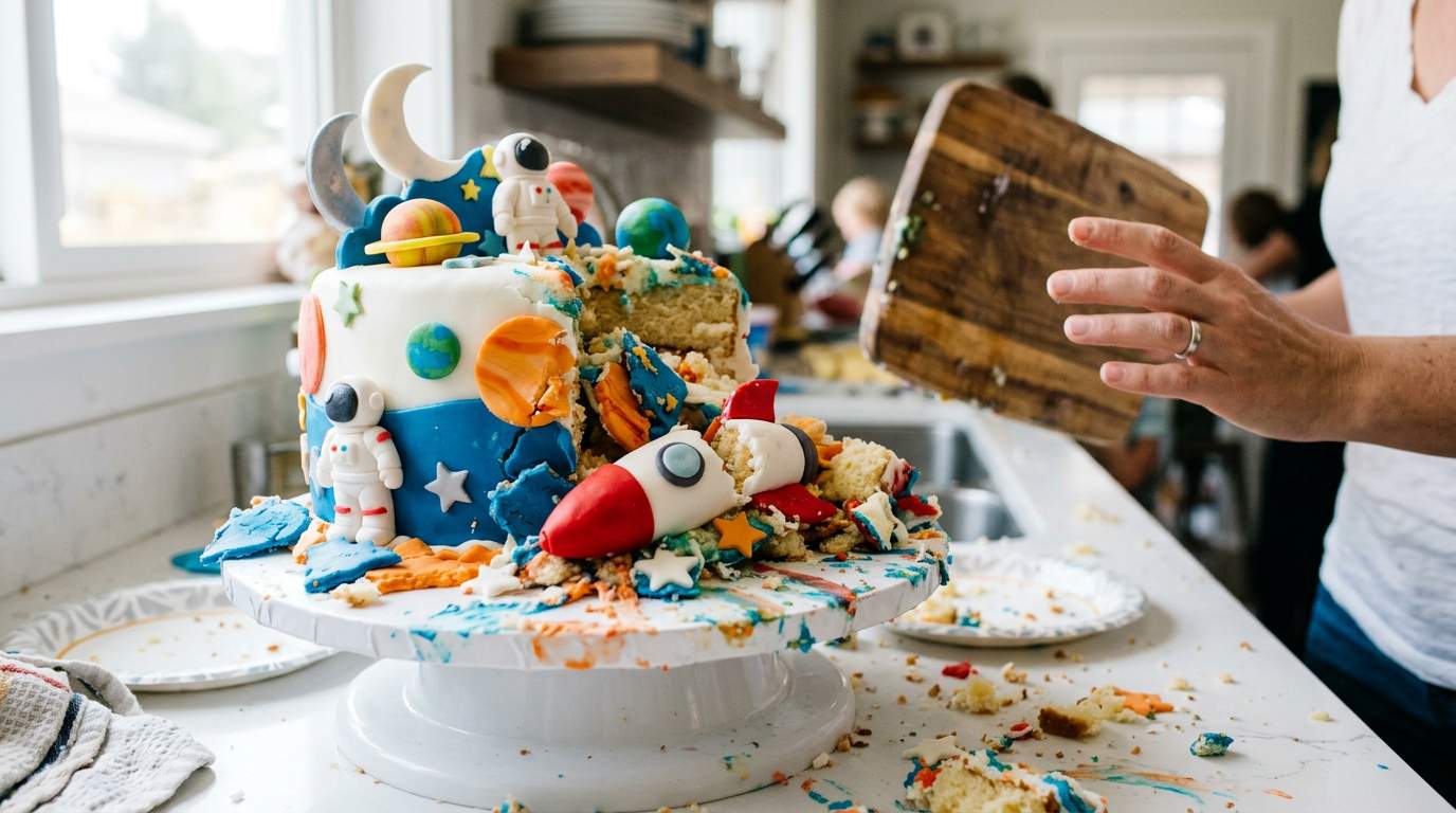 I found my sister-in-law deliberately smashing my son's custom birthday cake an hour before the party.