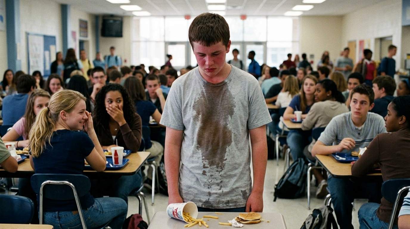 The day my new shirt got soaked with Coke in the cafeteria.