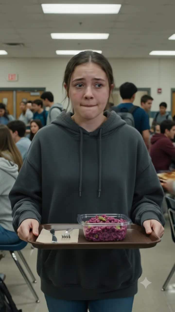 My best friend tripped and made my weird lunch explode all over the cafeteria.