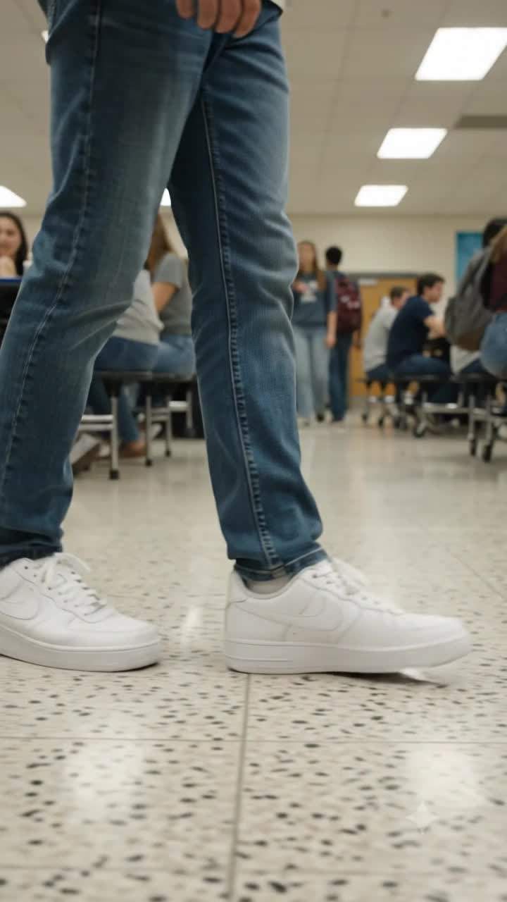 I still see the mashed potatoes on my new sneakers.