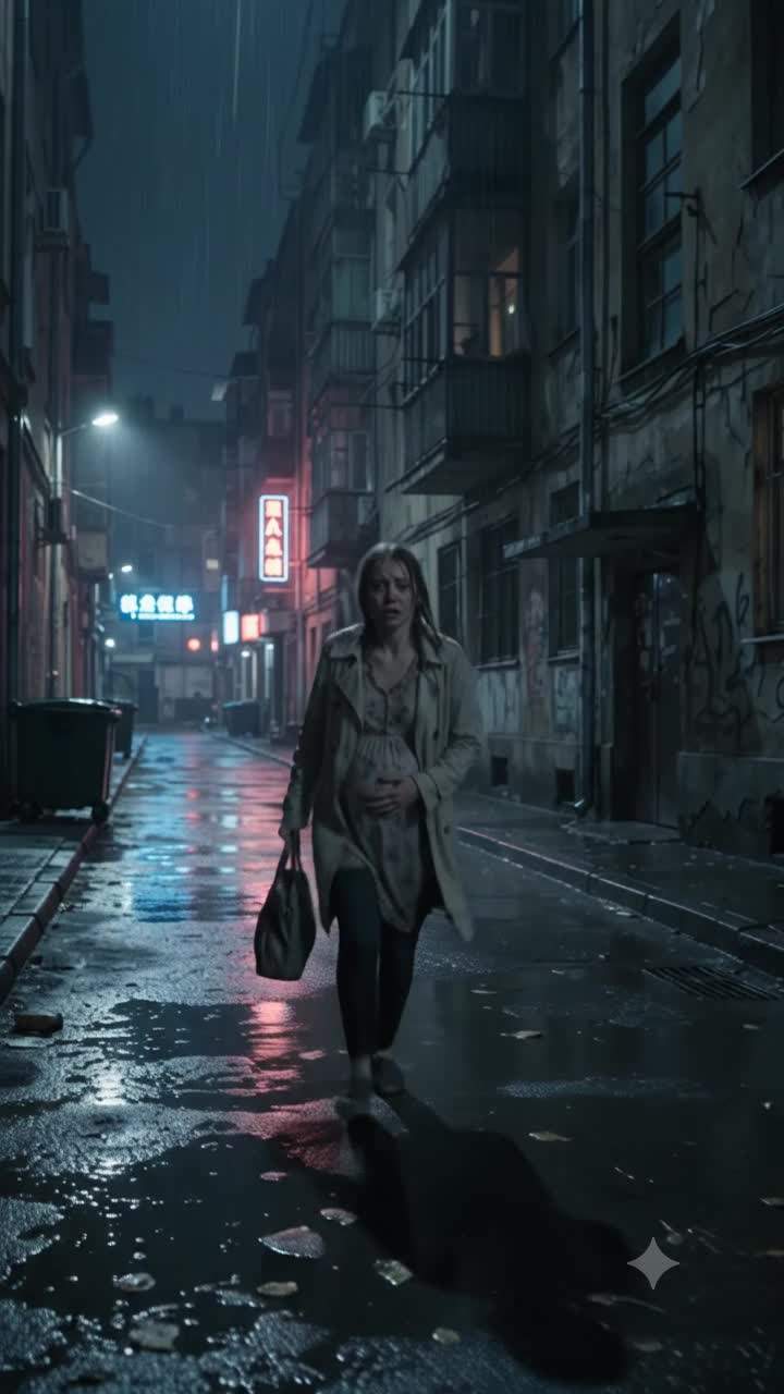Raining Secrets: Pregnant Woman's Bag Spills a Billionaire Family's Darkest Scandal Amidst a Downpour.