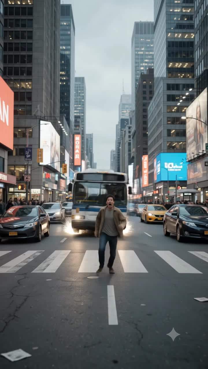 CITY TERROR: Mysterious Lightning Hero Halts OUT-OF-CONTROL BUS in Shocking Downtown Mayhem
