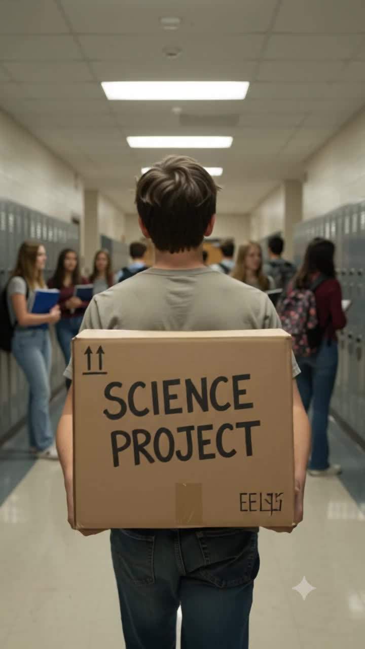 The moment my solar system model hit the hallway floor.