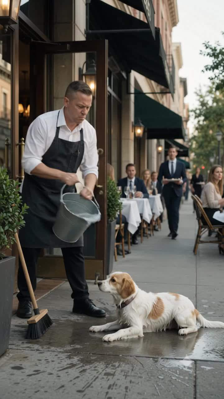 Waiter's Cruel Act at Luxury Restaurant Sparks Million-Dollar Corporate Scandal After Dog Rescue.