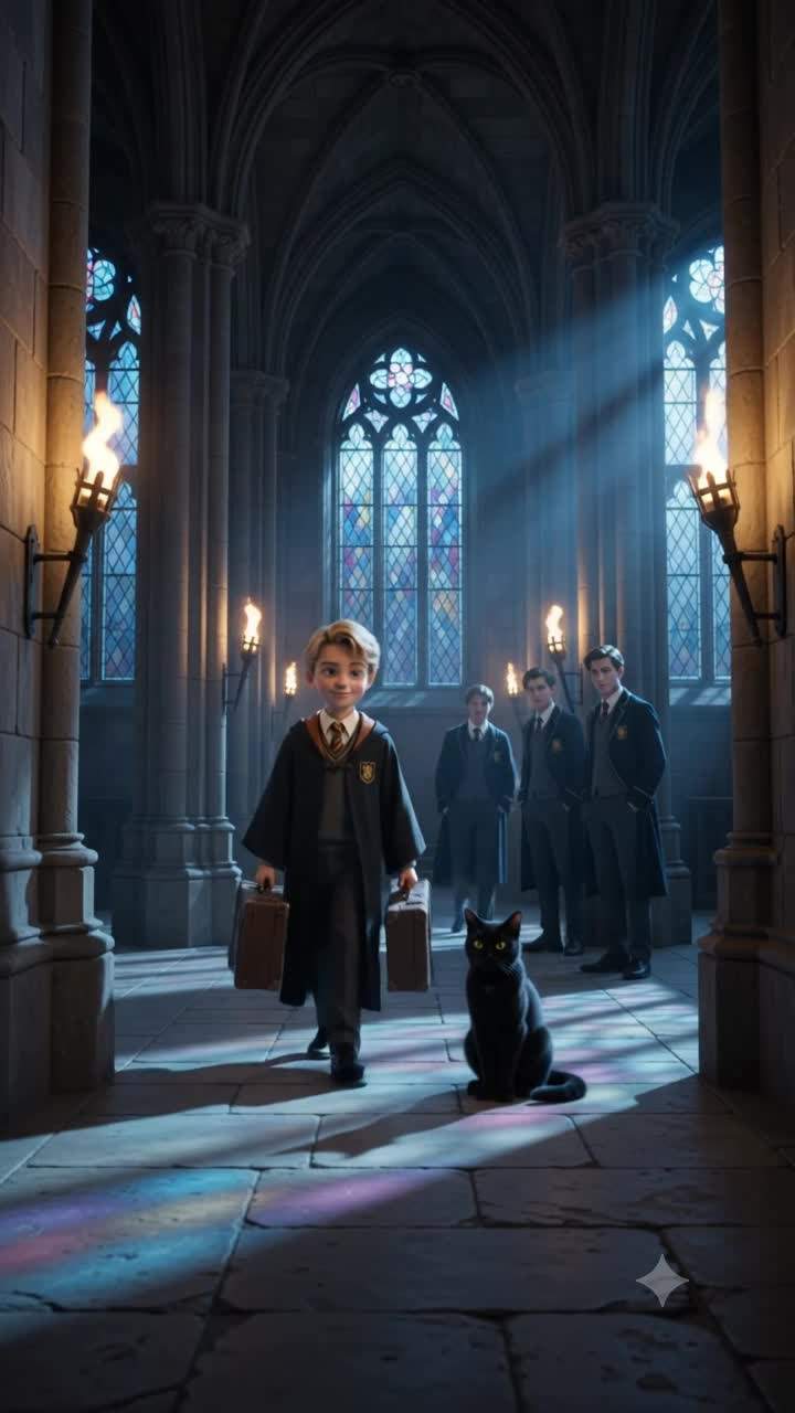 Midnight Betrayal at Arcane Academy: 'Stray' Cat Transforms, Hands Freshman Ancient Key to Forbidden Magic. Upperclassmen Witness a Destiny Unfold!