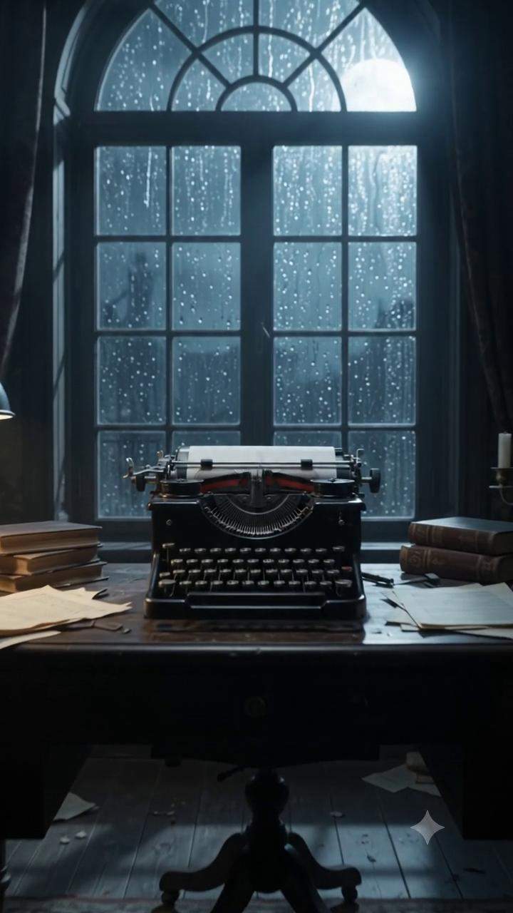 Midnight Confession: Vintage Typewriter Exposes Widow's Haunted Secrets as New Husband Watches.