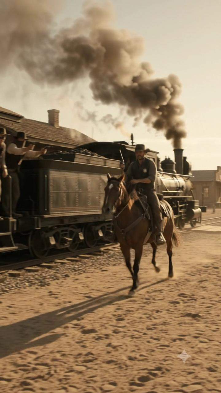Wild West Betrayal: Desperate Cowboy Faces Corrupt Sheriffs on a Runaway Train!
