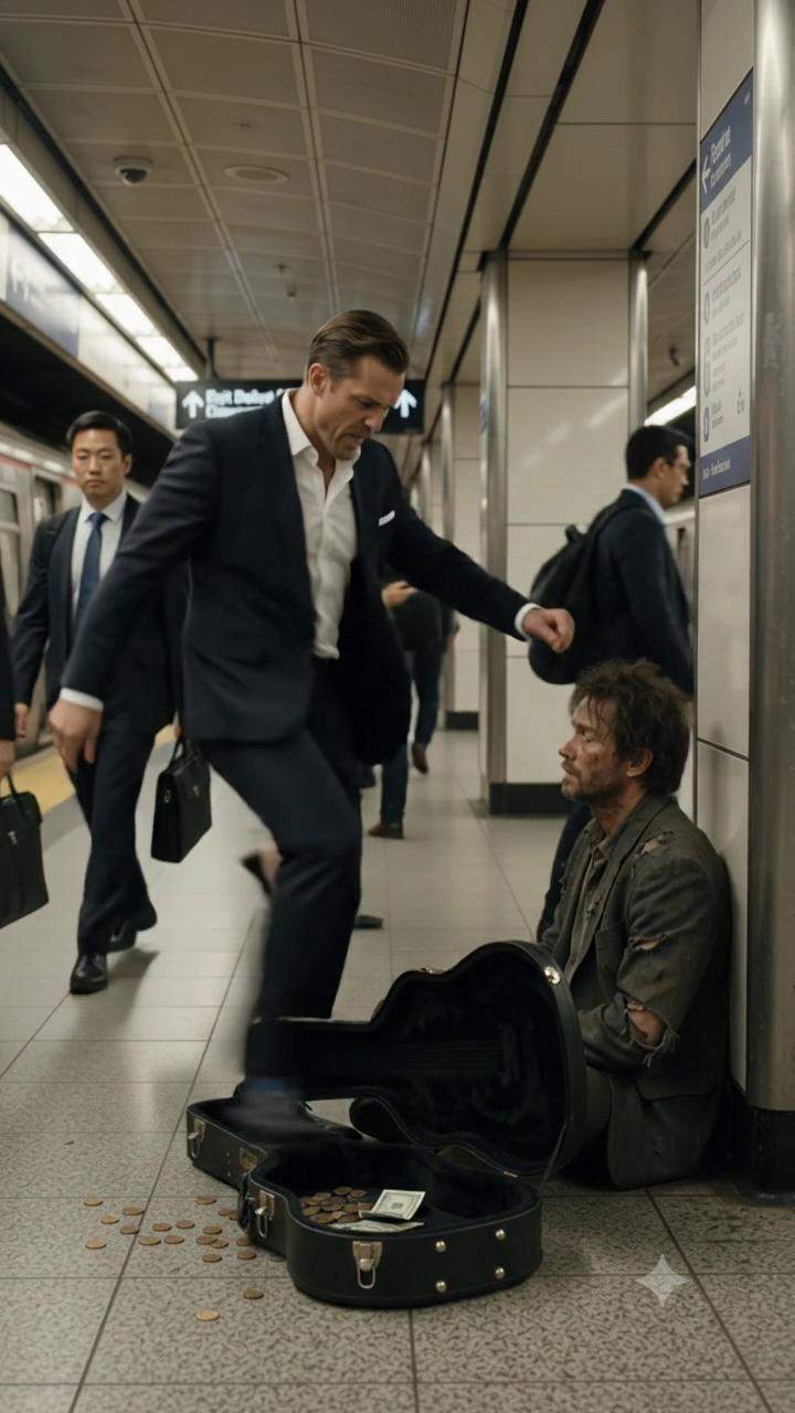 Subway Billionaire Humiliates Musician, Then Mystery Glitch Strikes: Every Camera Fails & He Collapses