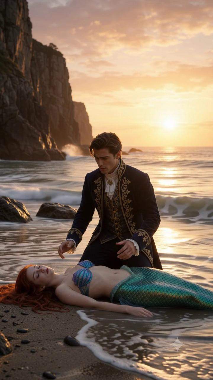 Prince's Beachside Rescue of Mysterious Mermaid Unleashes Ancient Underwater Kingdom's Wrath.
