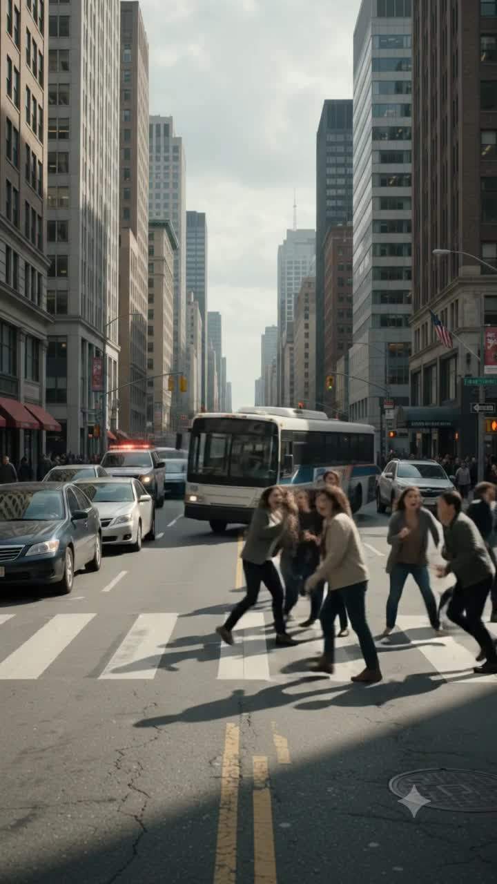City Miracle or Dark Conspiracy? Lightning-Clad Savior Stops Rogue Bus, Locals Demand Answers! #UrbanMystery #SuperhumanIntervention #UnexplainedPhenomena