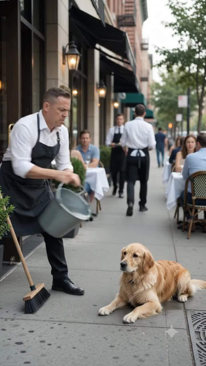 Young Woman SHIELDS Trembling Dog from Abusive Waiter, Triggering a Catastrophic Chain Reaction Involving a City Councilman and Potential Restaurant Shutdown!