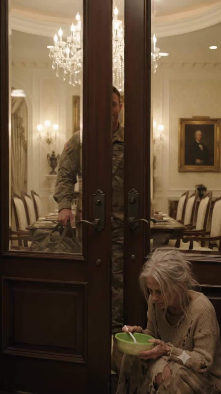 Soldier's Homecoming Nightmare: Found Mom Eating Scraps with Dog While Wife Lavished in Secret Betrayal