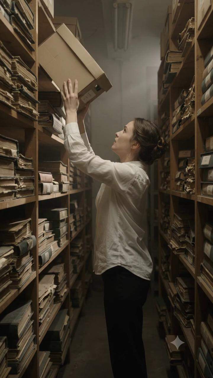 His Powerful Grip Caught Her Fall, But Their Office Romance Threatened to Uncover Dangerous Workplace Secrets in the Archives.