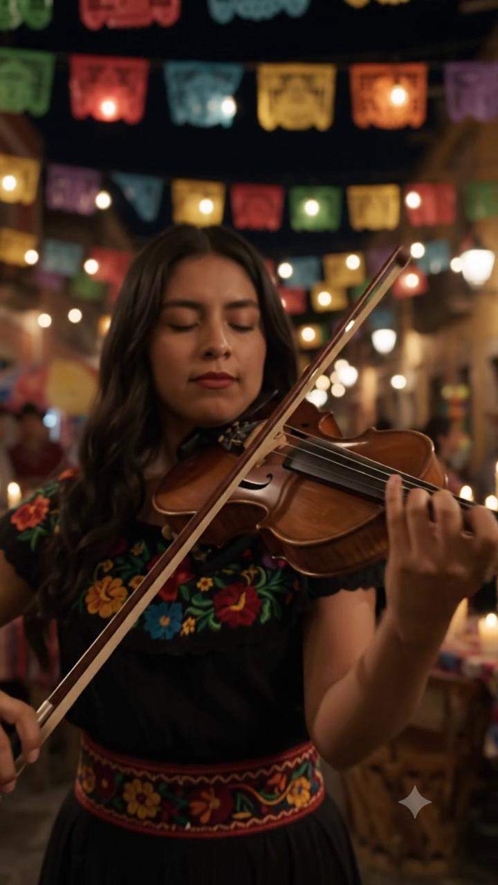 Violinist Unleashes Ancient Magic at Día de Muertos Festival, Unearthing a Forbidden Lullaby and a Glowing Bridge to the Unknown – Magical Realism, Ancient Secret, Mexican Festival