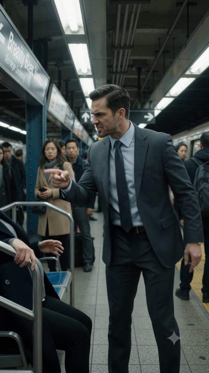 Pregnant Woman's Secret Smartwatch Triggers Unthinkable Corporate Leak After Arrogant Commuter Shove on Crowded Subway Platform.