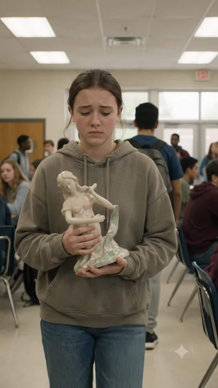 The echo of my broken sculpture still rings in the lunch hall.