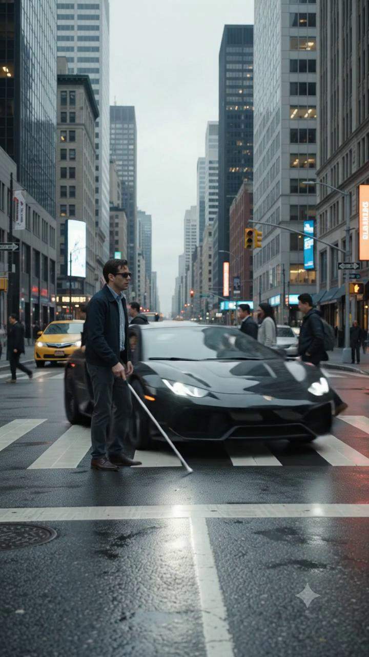 Arrogant Driver Destroys Blind Man Cane Traffic Accident CCTV Footage Exposed