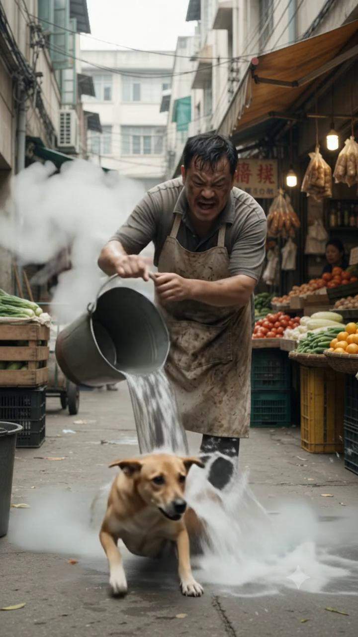 Market Vendor's SHOCKING Act Against Pregnant Stray Dog Stuns Onlookers: Is This Animal Cruelty or Something More Sinister?
