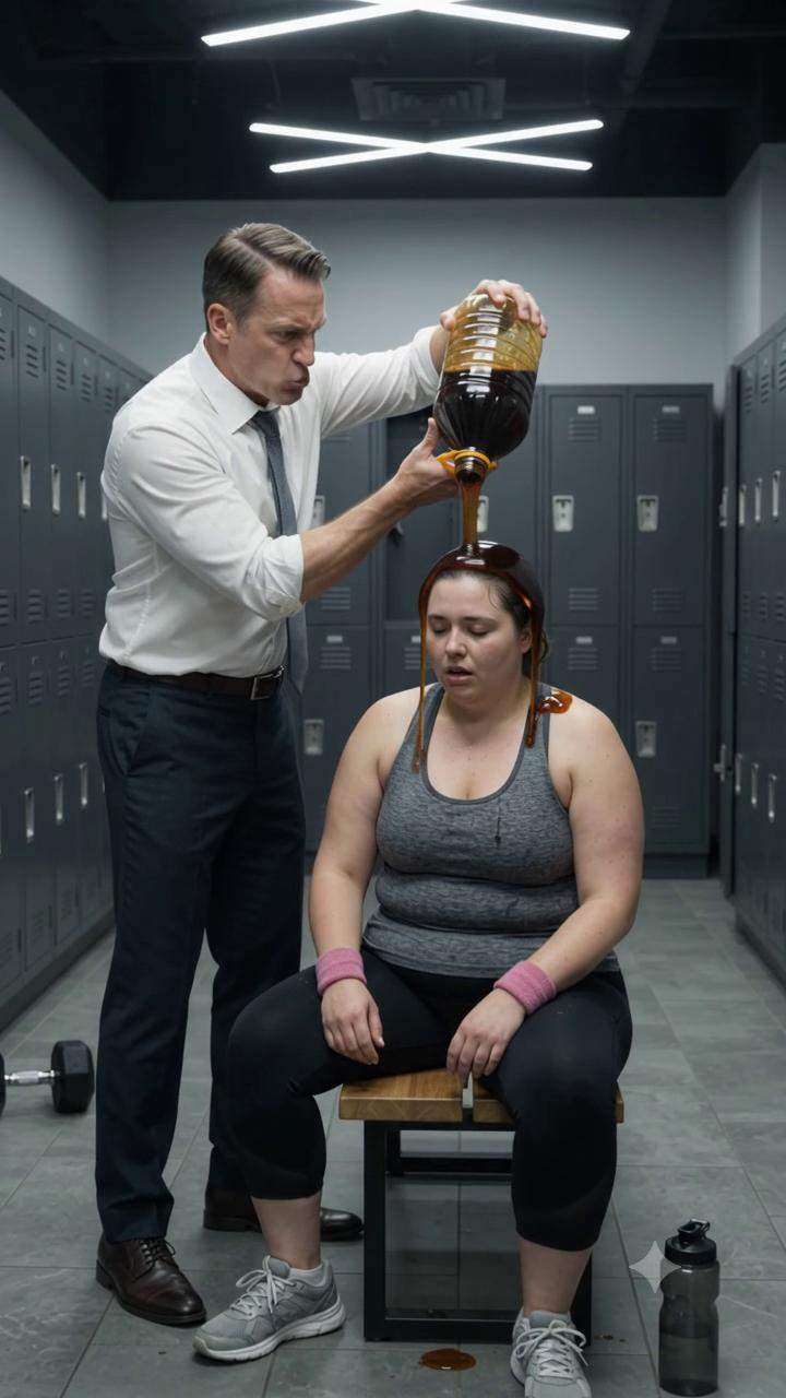 Toxic Executive Dumps Unidentified Liquid on Employee in Corporate Gym, Igniting Workplace Harassment Scandal.