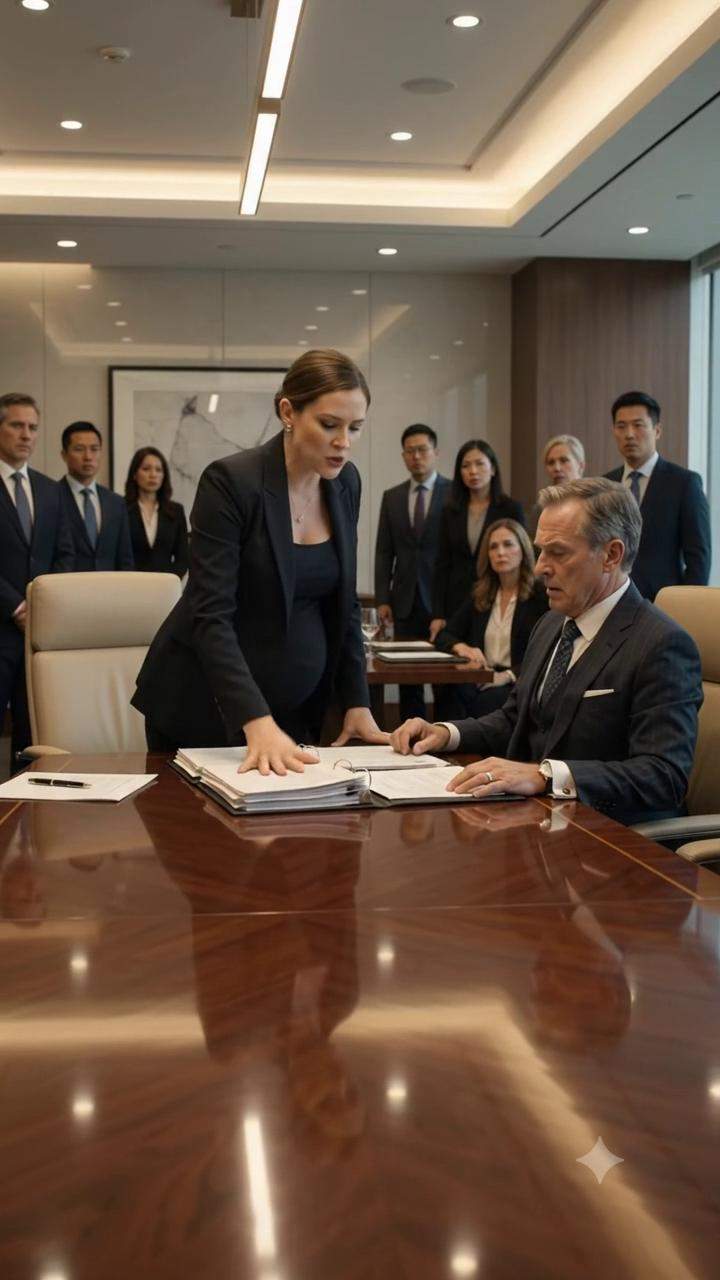 Pregnant Executive Unearths CEO's Decade-Old Corporate Scandal During Annual Boardroom Showdown