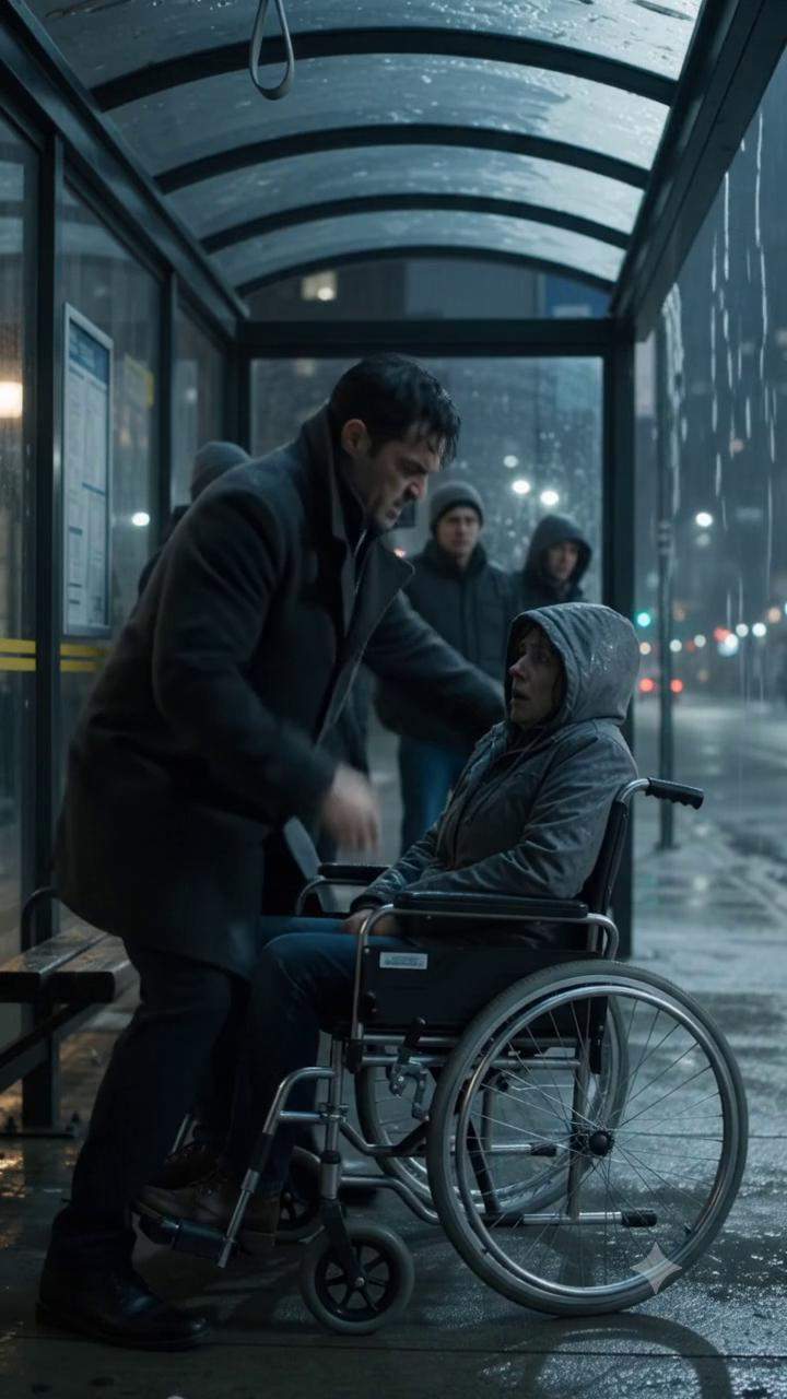 Bus Shelter Horror: Man Violently Shoves Disabled Woman Into Freezing Rain, Then Boards Bus – Witnesses Are Demanding Answers!