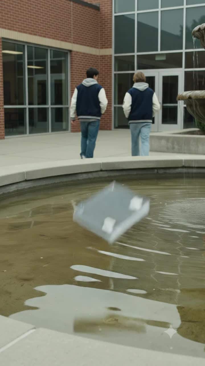 I left my locker open during fifth period and came back to find my backpack emptied out across the courtyard fountain.