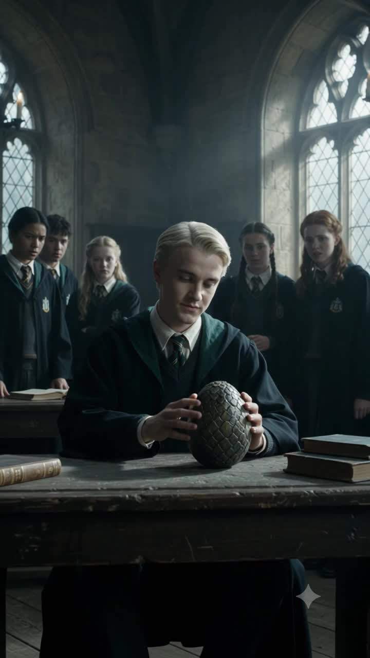 HOGWARTS SHOCKER: Malfoy’s Forbidden Dragon Egg Ritual Unearths Ancient Slytherin Power, Changing Magic Forever.