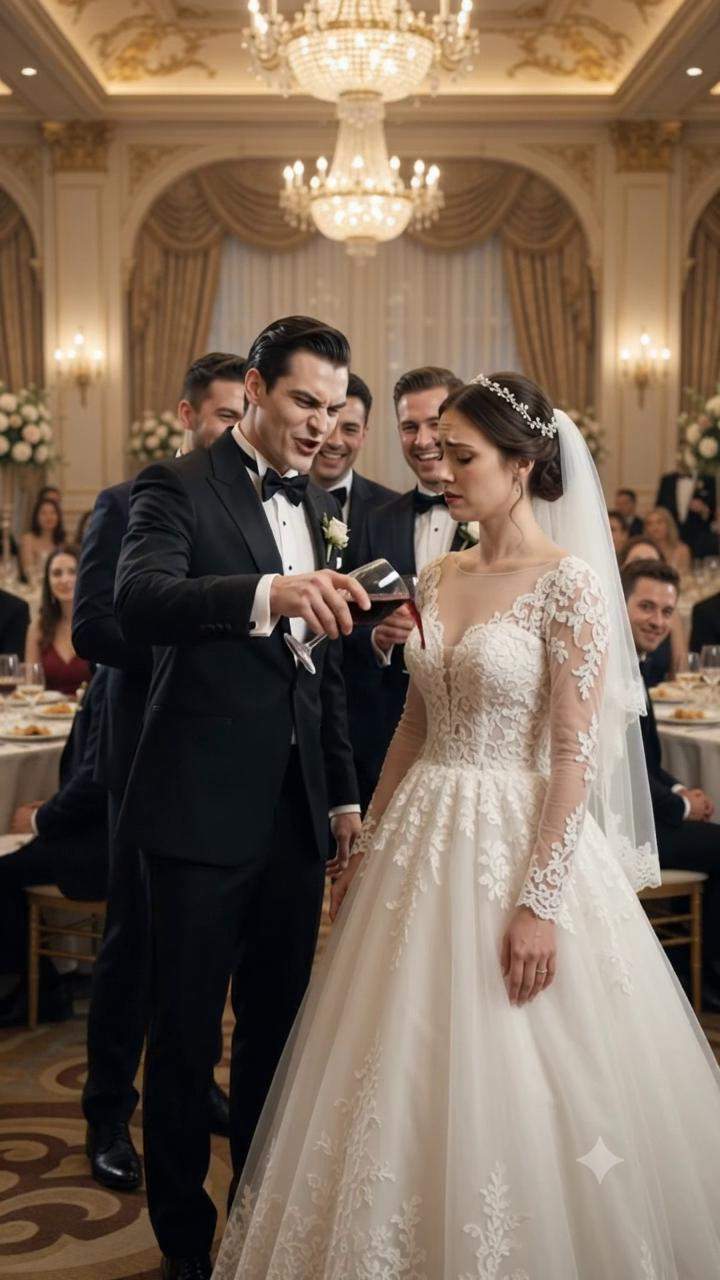 Wedding Day Scandal: Groom Drenches Bride in Wine, Sparking Viral Marriage Drama with Shocking Secret