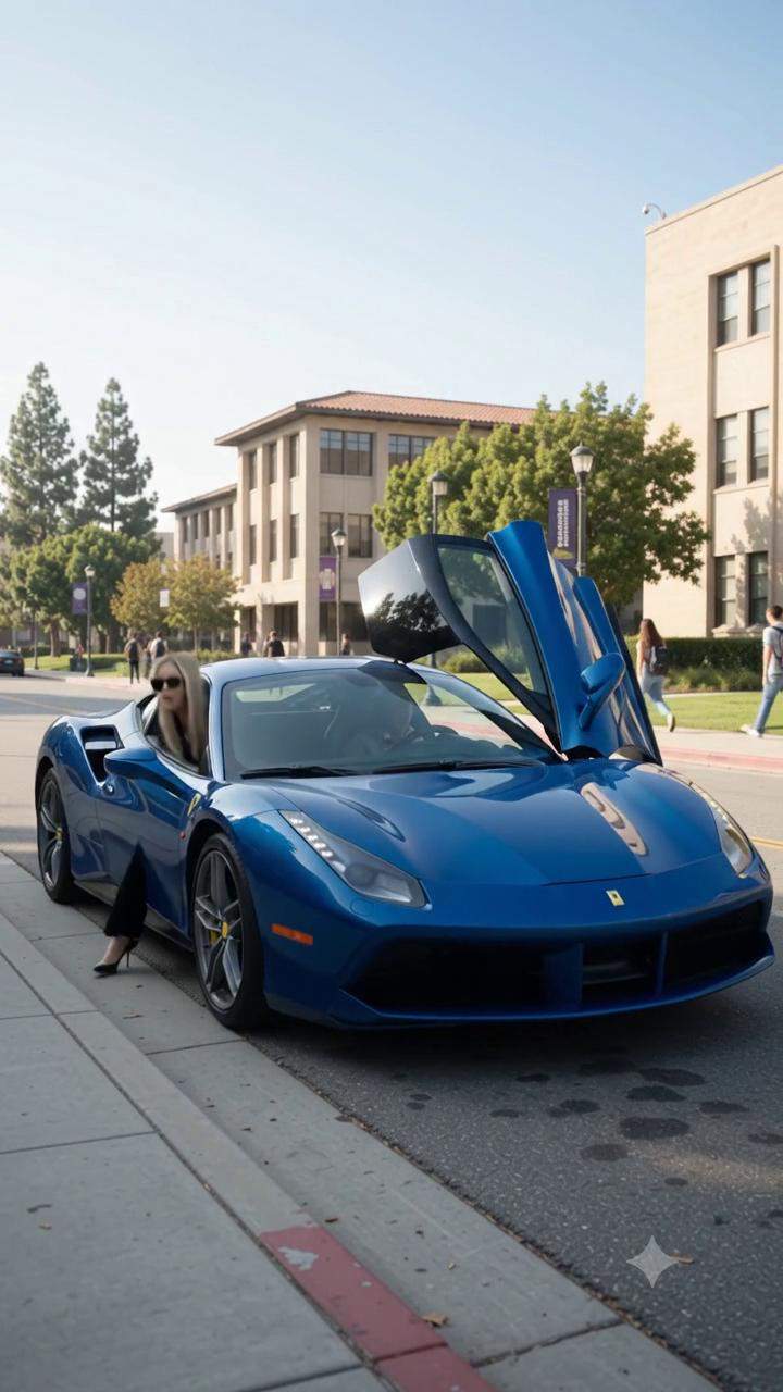 Billionaire's Daughter's Ferrari Scratched at University: The DARK Secret Behind Her Calm Reaction.