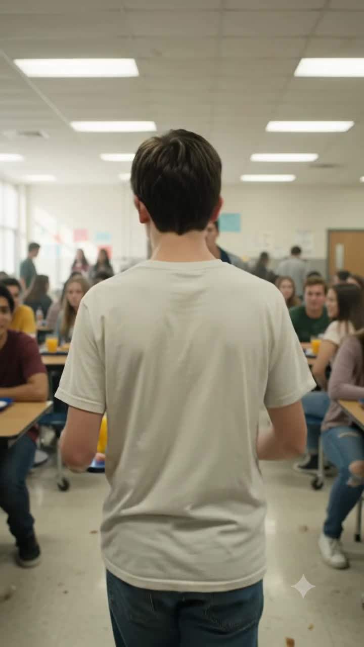 I still remember the cafeteria tray falling.