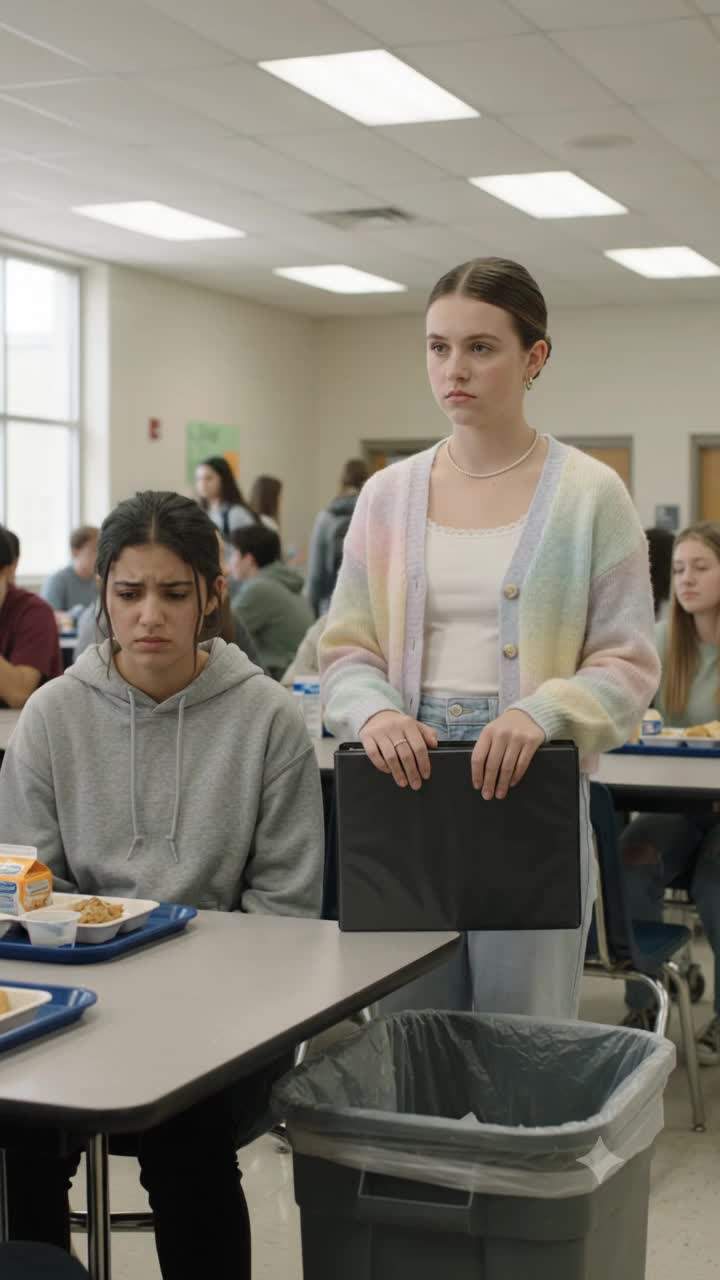 I thought she was handing me back my history notes, but she dropped them straight into the cafeteria trash can right in front of everyone.