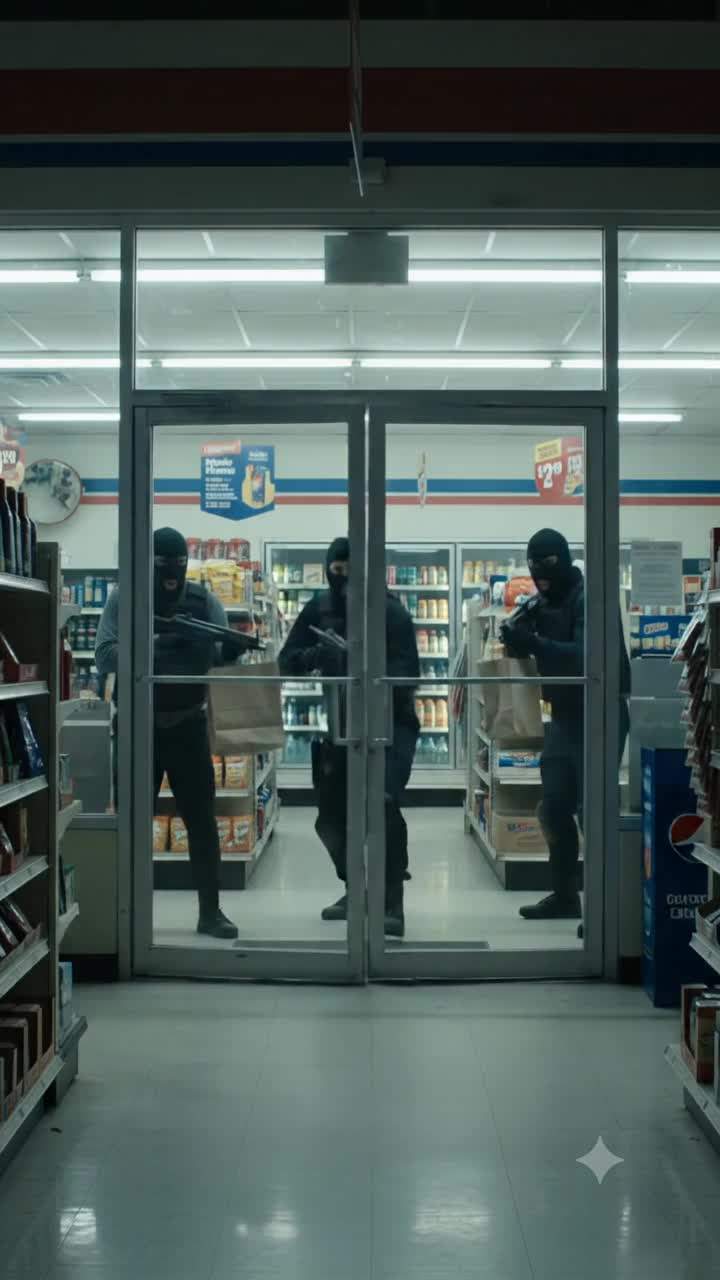 Convenience Store Chaos: Masked Thief FREEZES During Robbery, Demands 'You Still Have IT?' After Spotting Victim's Pendant.