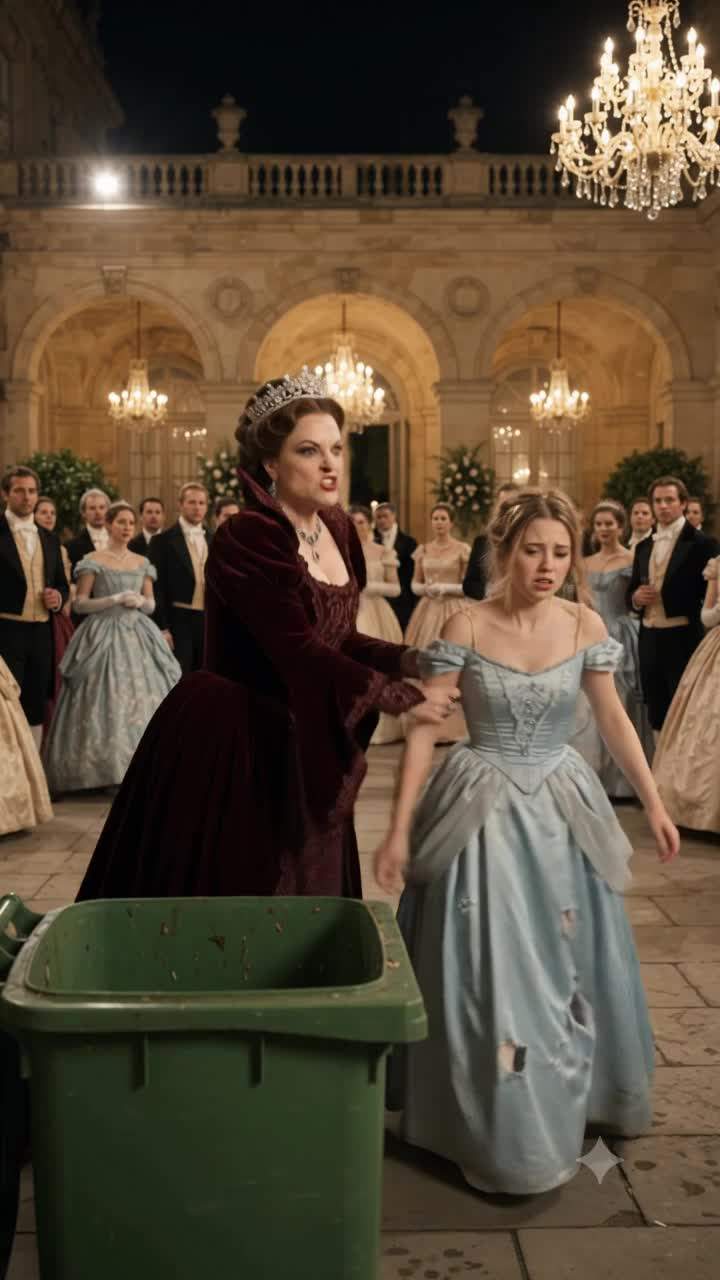 Royal Ball Horror: 'Queen' Throws Woman Into Trash Bin! The Scandalous Truth Behind This Public Humiliation Will SHOCK You.