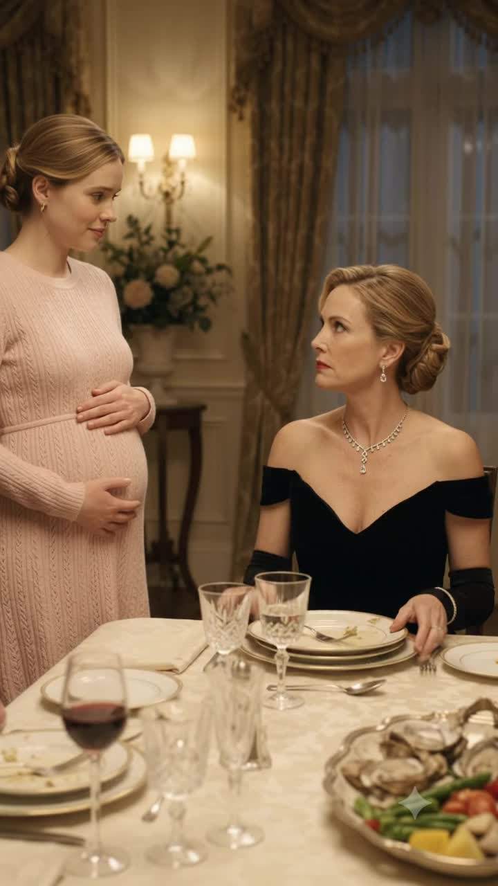 Heiress Humiliates Pregnant Guest At Elite Dinner: Host's Shocking Act Exposes Family Scandal.