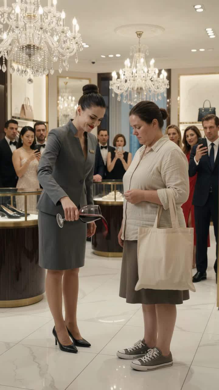Arrogant Manager Pours Wine On Simply Dressed Woman In Paris Luxury Boutique—Instantly Regrets It When The Police Arrive For This Luxury Boutique Revenge Over A Paris Fashion Scandal